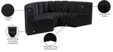 Arc Black Velvet Modular Sofa 103Black-S4C Meridian Furniture