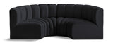 Arc Black Velvet Modular Sofa 103Black-S4C Meridian Furniture