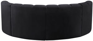 Arc Black Velvet Modular Sofa 103Black-S4C Meridian Furniture