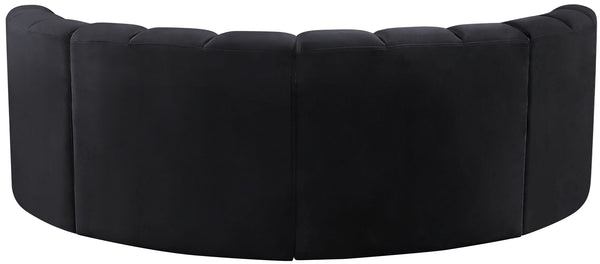 Arc Black Velvet Modular Sofa 103Black-S4C Meridian Furniture