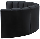 Arc Black Velvet Modular Sofa 103Black-S4C Meridian Furniture