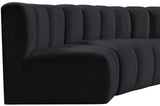 Arc Black Velvet Modular Sofa 103Black-S4C Meridian Furniture