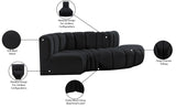 Arc Black Velvet Modular Sofa 103Black-S4D Meridian Furniture