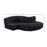 Arc Black Velvet Modular Sofa 103Black-S4D Meridian Furniture