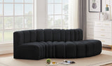 Arc Black Velvet Modular Sofa 103Black-S4D Meridian Furniture