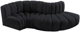 Arc Black Velvet Modular Sofa 103Black-S4D Meridian Furniture