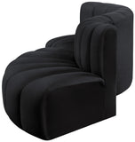 Arc Black Velvet Modular Sofa 103Black-S4D Meridian Furniture