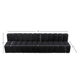 Arc Black Velvet Modular Sofa 103Black-S4E Meridian Furniture