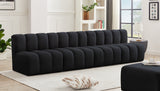 Arc Black Velvet Modular Sofa 103Black-S4E Meridian Furniture