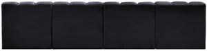 Arc Black Velvet Modular Sofa 103Black-S4E Meridian Furniture