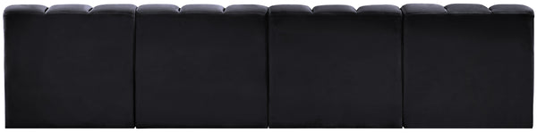 Arc Black Velvet Modular Sofa 103Black-S4E Meridian Furniture