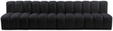 Arc Black Velvet Modular Sofa 103Black-S4E Meridian Furniture