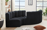 Arc Black Velvet Modular Sofa 103Black-S4F Meridian Furniture