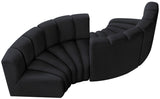 Arc Black Velvet Modular Sofa 103Black-S4F Meridian Furniture