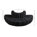 Arc Black Velvet Modular Sofa 103Black-S4G Meridian Furniture