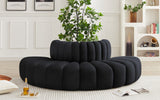 Arc Black Velvet Modular Sofa 103Black-S4G Meridian Furniture