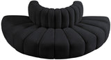 Arc Black Velvet Modular Sofa 103Black-S4G Meridian Furniture