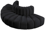 Arc Black Velvet Modular Sofa 103Black-S4G Meridian Furniture