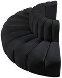 Arc Black Velvet Modular Sofa 103Black-S4G Meridian Furniture