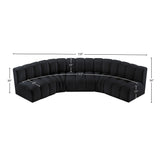 Arc Black Velvet Modular Sofa 103Black-S5A Meridian Furniture