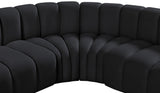 Arc Black Velvet Modular Sofa 103Black-S5A Meridian Furniture