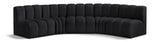 Arc Black Velvet Modular Sofa 103Black-S5A Meridian Furniture