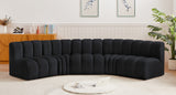 Arc Black Velvet Modular Sofa 103Black-S5A Meridian Furniture