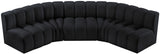 Arc Black Velvet Modular Sofa 103Black-S5A Meridian Furniture