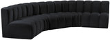 Arc Black Velvet Modular Sofa 103Black-S5A Meridian Furniture