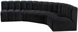 Arc Black Velvet Modular Sofa 103Black-S5A Meridian Furniture