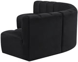 Arc Black Velvet Modular Sofa 103Black-S5A Meridian Furniture