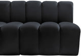 Arc Black Velvet Modular Sofa 103Black-S5A Meridian Furniture