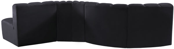 Arc Black Velvet Modular Sofa 103Black-S5B Meridian Furniture