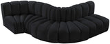 Arc Black Velvet Modular Sofa 103Black-S5B Meridian Furniture