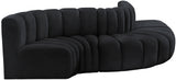 Arc Black Velvet Modular Sofa 103Black-S5B Meridian Furniture