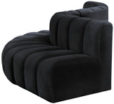 Arc Black Velvet Modular Sofa 103Black-S5B Meridian Furniture