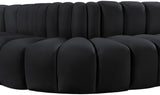 Arc Black Velvet Modular Sofa 103Black-S5B Meridian Furniture