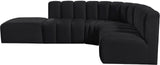 Arc Black Velvet Modular Sofa 103Black-S5C Meridian Furniture