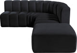 Arc Black Velvet Modular Sofa 103Black-S5C Meridian Furniture