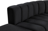 Arc Black Velvet Modular Sofa 103Black-S5C Meridian Furniture