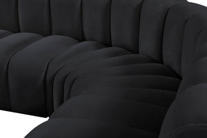 Arc Black Velvet Modular Sofa 103Black-S5C Meridian Furniture