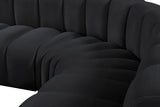 Arc Black Velvet Modular Sofa 103Black-S5C Meridian Furniture