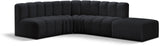 Arc Black Velvet Modular Sofa 103Black-S5C Meridian Furniture