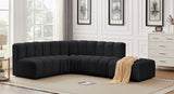 Arc Black Velvet Modular Sofa 103Black-S5C Meridian Furniture