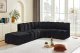 Arc Black Velvet Modular Sofa 103Black-S5C Meridian Furniture