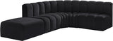 Arc Black Velvet Modular Sofa 103Black-S5C Meridian Furniture