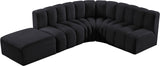 Arc Black Velvet Modular Sofa 103Black-S5C Meridian Furniture