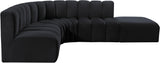 Arc Black Velvet Modular Sofa 103Black-S5C Meridian Furniture