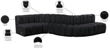 Arc Black Velvet Modular Sofa 103Black-S6A Meridian Furniture