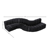 Arc Black Velvet Modular Sofa 103Black-S6A Meridian Furniture